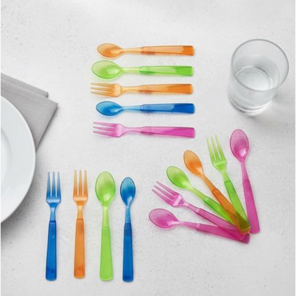 Bright Bites Brighter Parties- Pack of 12 Neon Mini Forks & 12 Mini Spoons - Image 5