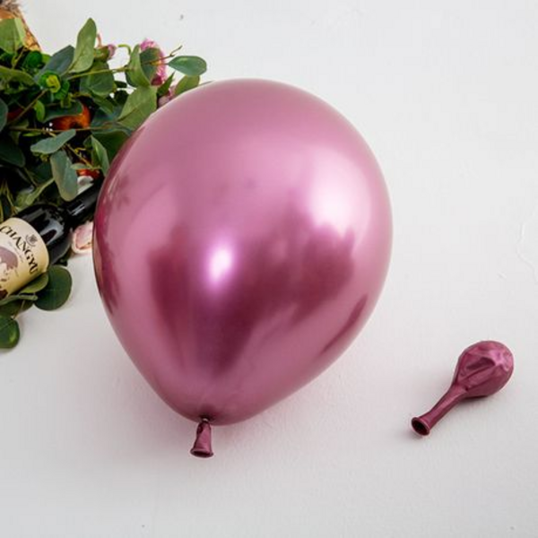 Vibrant Party Decor: 2 Packs of 6 Metallic Full Color Mixed Balloons - Image 2