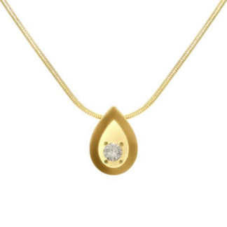 Golden Gleam: The Pear-Shaped Pendant with Zircon Zazzle! - Gold