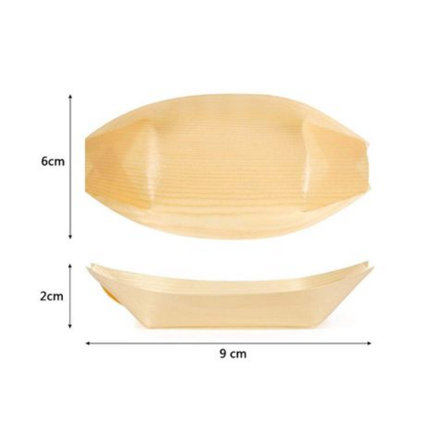 50 Pack - 9cm Disposable Pine Catering Food Trays - Image 6