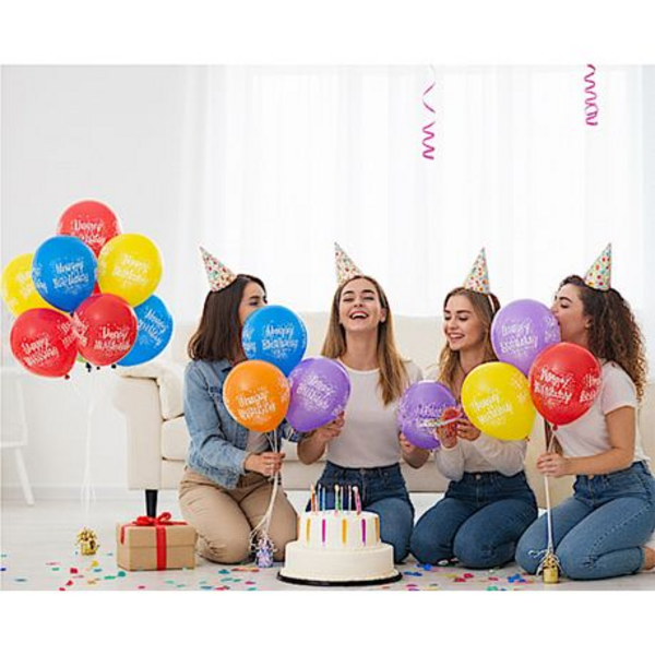 Multi-Colored "Happy Birthday" Balloon Set - 20 Pack - Image 7