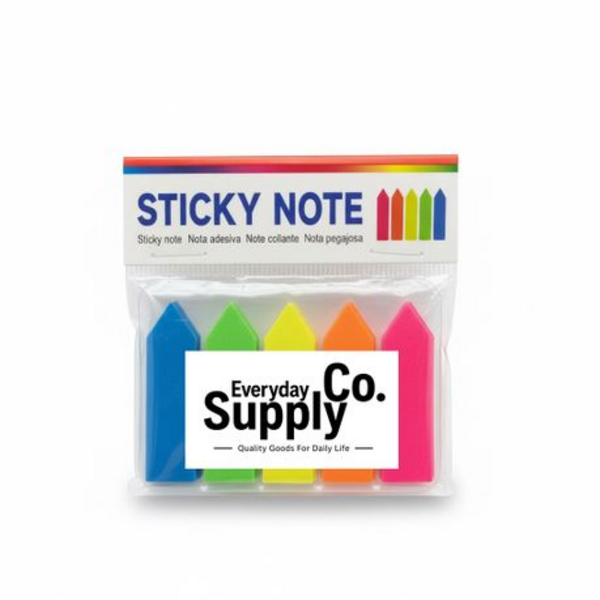 Stick Notes - 200 Count, 5 Neon Colour Arrow Page and Text Markets - Image 9