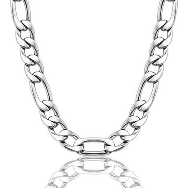 Premium Chunky Surgical Stainless Steel Figaro Chain Necklace for Men Women - Image 2