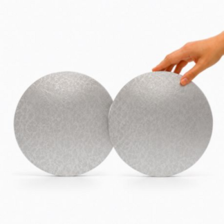 2 Pack 25cm Foil Covered Round Cake Boards - Flower Embossed
