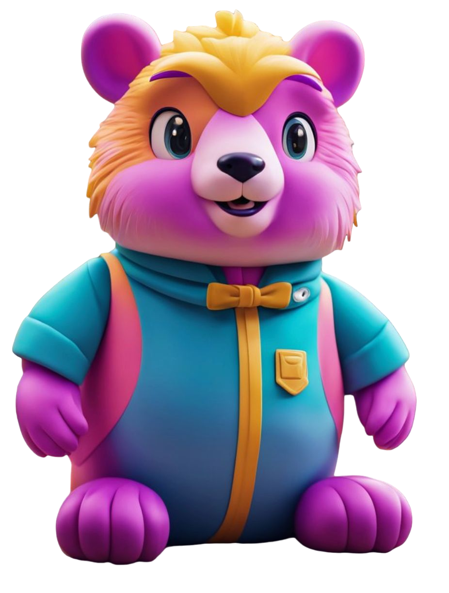 The Fun Store mascot bear waving