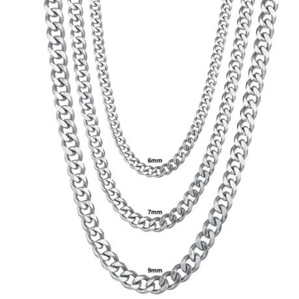 The Perfect Duo! - Our Silver 7mm Stainless Steel Chain and Bracelet Set - Image 4
