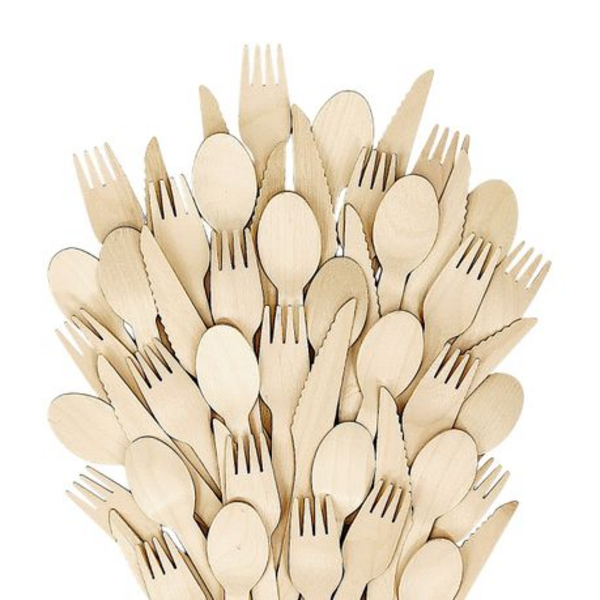 Eco-Friendly Disposable Wooden Cutlery Set - 72 Pieces - Image 4