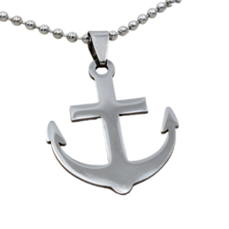 Stainless Steel Anchor Pendant & Chain - Nautical Jewellery for Men & Women
