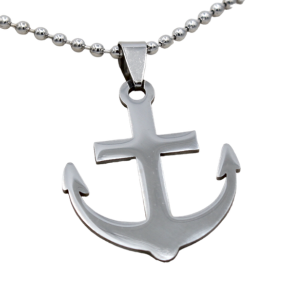 Stainless Steel Anchor Pendant & Chain - Nautical Jewellery for Men & Women