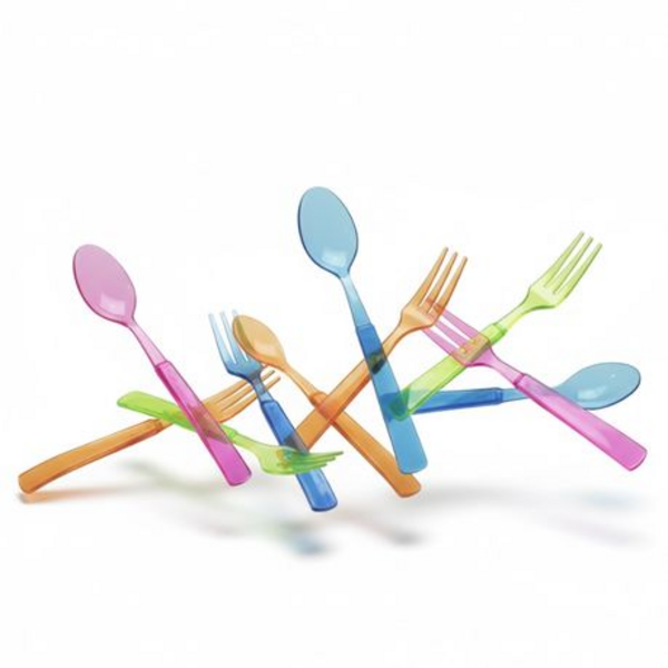 Bright Bites Brighter Parties- Pack of 12 Neon Mini Forks & 12 Mini Spoons - Image 3