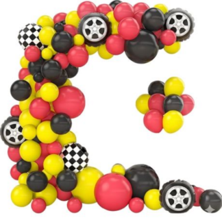 +-130 Piece Race Car Themed Balloon Kit Decoration Pack