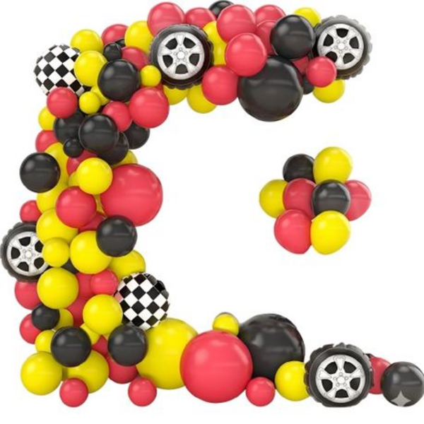 +-130 Piece Race Car Themed Balloon Kit Decoration Pack