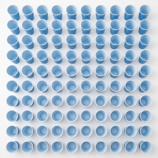 100 Blue Disposable Party Cups - 470ml / 16oz Sturdy Plastic Drinking Cups - Image 3