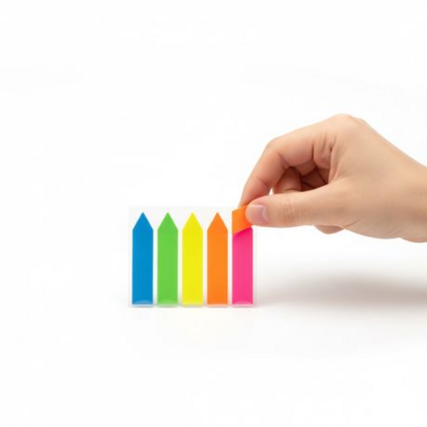 Stick Notes - 200 Count, 5 Neon Colour Arrow Page and Text Markets - Image 4