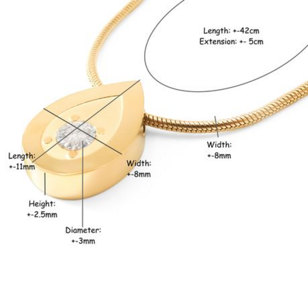 Golden Gleam: The Pear-Shaped Pendant with Zircon Zazzle! - Gold - Image 6