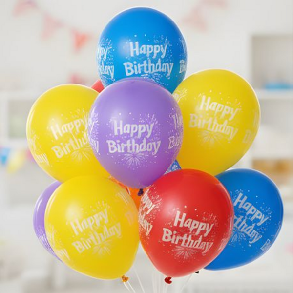 Multi-Colored "Happy Birthday" Balloon Set - 20 Pack - Image 3