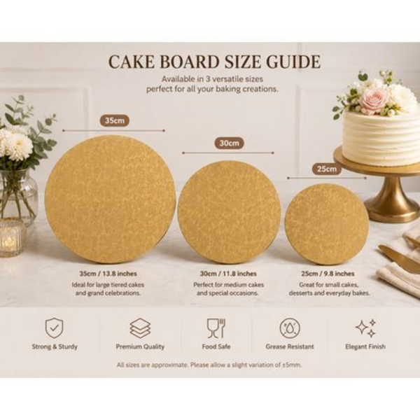 2 Pack 25cm Foil Covered Round Cake Boards - Flower Embossed - Image 5