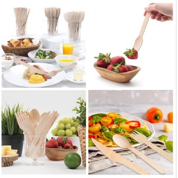 Eco-Friendly Disposable Wooden Cutlery Set - 72 Pieces - Image 6