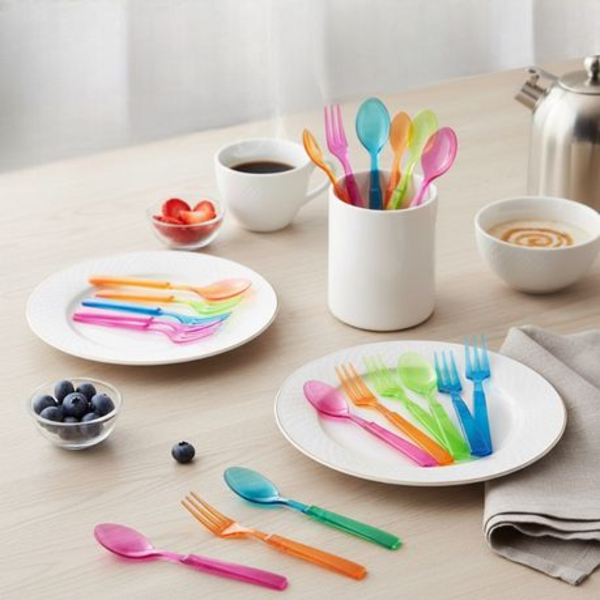 Bright Bites Brighter Parties- Pack of 12 Neon Mini Forks & 12 Mini Spoons - Image 7