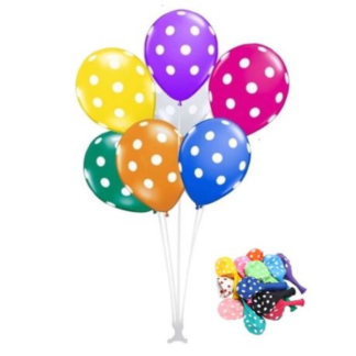 Add a Pop of Fun: Set of 20 Polka Dot Balloons with Balloon Stand