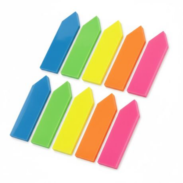 Stick Notes - 200 Count, 5 Neon Colour Arrow Page and Text Markets - Image 2