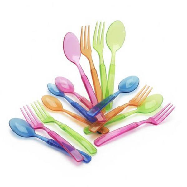 Bright Bites Brighter Parties- Pack of 12 Neon Mini Forks & 12 Mini Spoons - Image 4